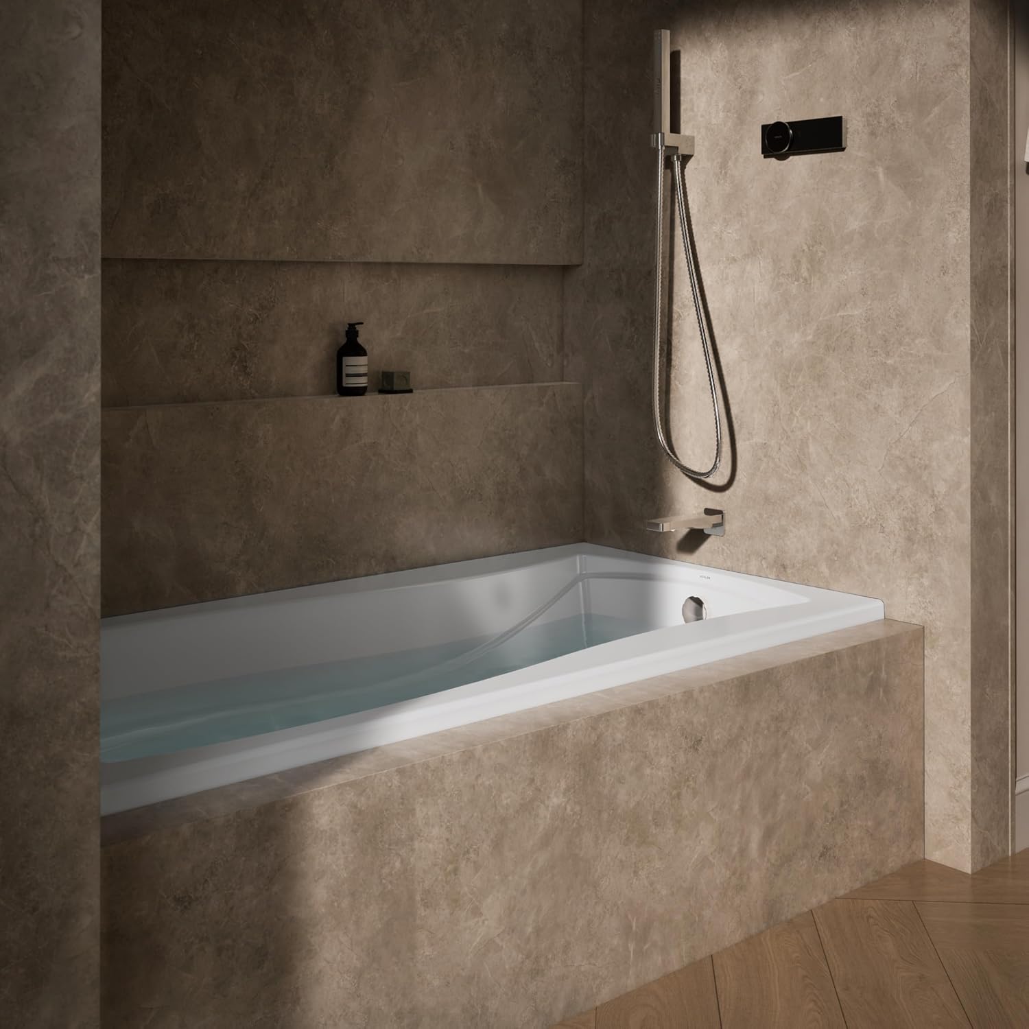 Kohler K-1259-R-0 Alcove Acrylic Bathtub w/Tile Flange & Drain White