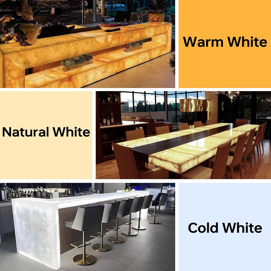 LED Backlight Sheet 4 Pack 24V 36W 3000K,Dimmable Flexible LED Panel Sheet Backlit Translucent Stone/Marble/Onyx/Quartz Countertops Walls