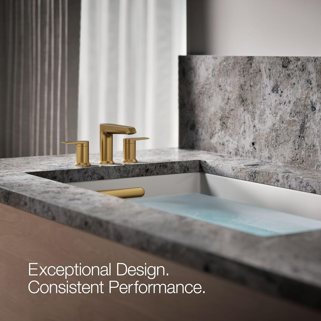 KOHLER K-T25740-4-2MB Hint Two-Handle Deck-Mount Bath Faucet Trim, 10.0 GPM, Minimalist Design, Corrosion Resistant, Vibrant Brushed Moderne Brass