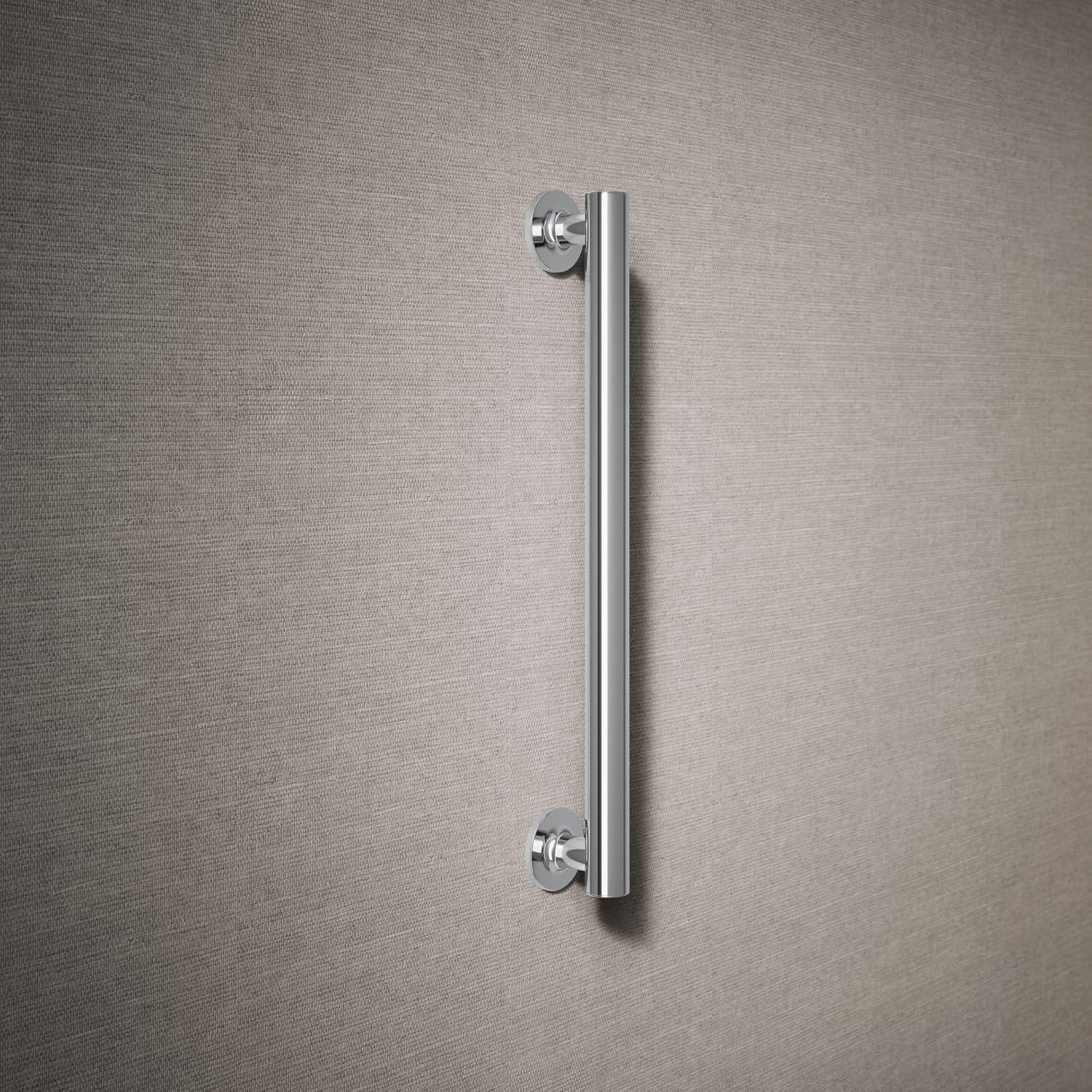 KOHLER 11892-S Purist 18' Grab Bar for Bathtubs and Showers, Wall-Mount Grab Bars for Bathroom, Polished Stainless