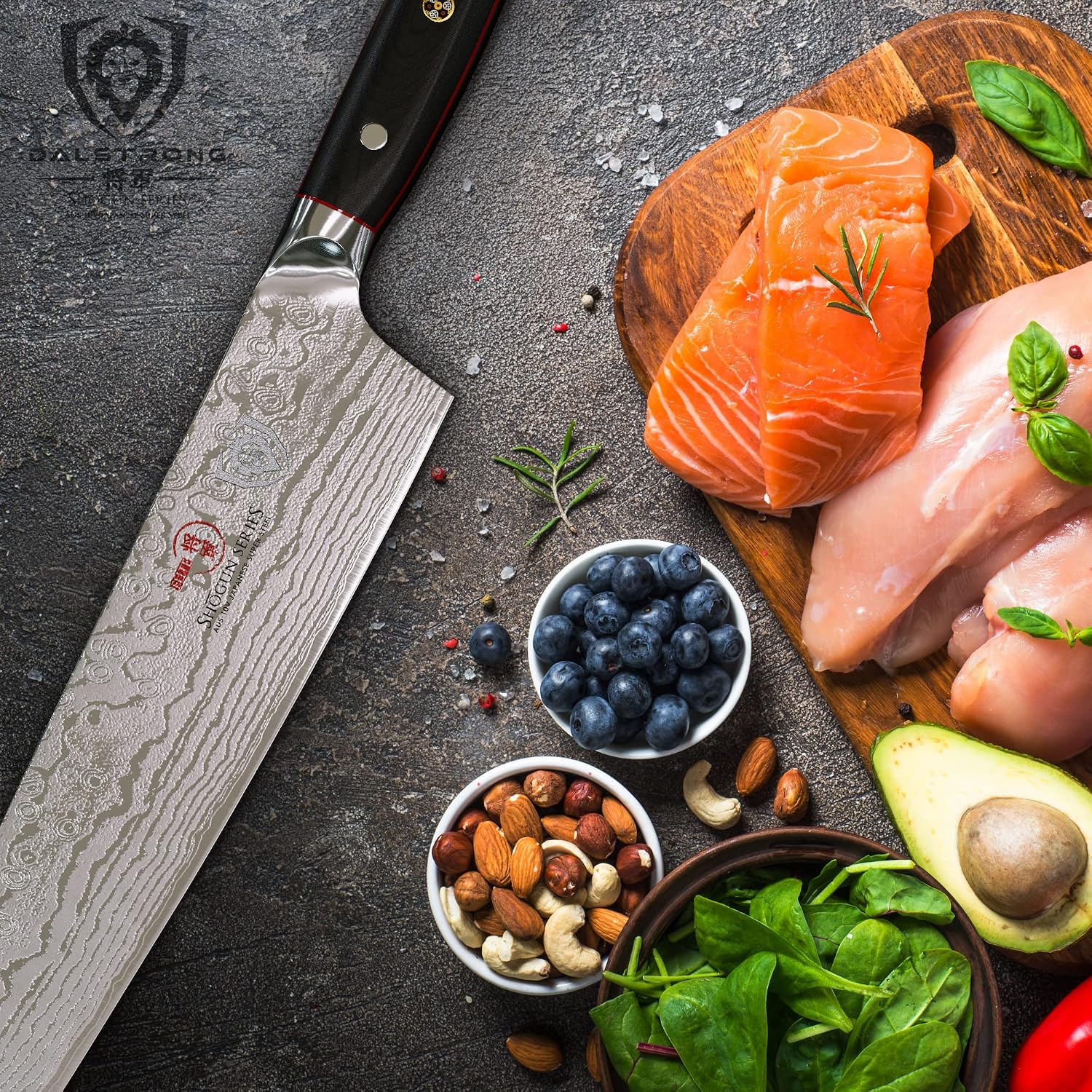 Dalstrong Chef Knife - 12 inch Long Blade - Shogun Series ELITE - Damascus - Japanese AUS-10V Super Steel Kitchen Knife - Black G10 Handle Cooking Knife - Razor Sharp Chef's Knife - w/Sheath