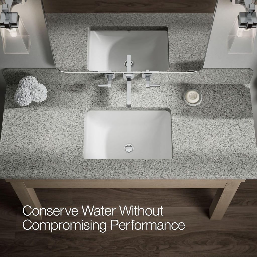KOHLER T26432-4-CP RIFF Wall-Mount Bathroom Sink Faucet, Bathroom Faucet with Two Lever Handles, 1.2GPM Polished Chrome