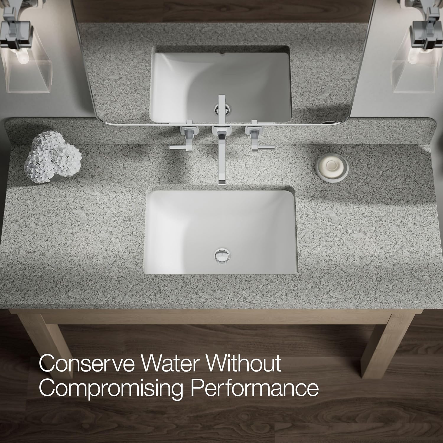 KOHLER T26432-4-CP RIFF Wall-Mount Bathroom Sink Faucet, Bathroom Faucet with Two Lever Handles, 1.2GPM Polished Chrome