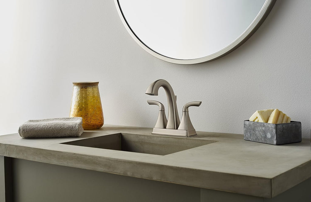 Pfister LG48BS0K Bronson 2-Handle Bathroom Faucet, 4' Centerset, Brushed Nickel