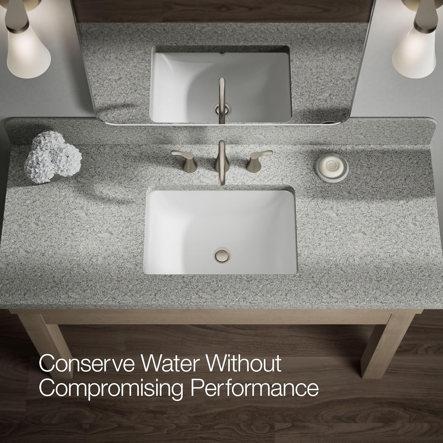KOHLER K-27390-4-BN Simplice® Widespread Bathroom Sink Faucet, Bathroom Faucets with Two Lever Handles and Clicker Drain, 1.2 GPM, Vibrant Brushed Nickel