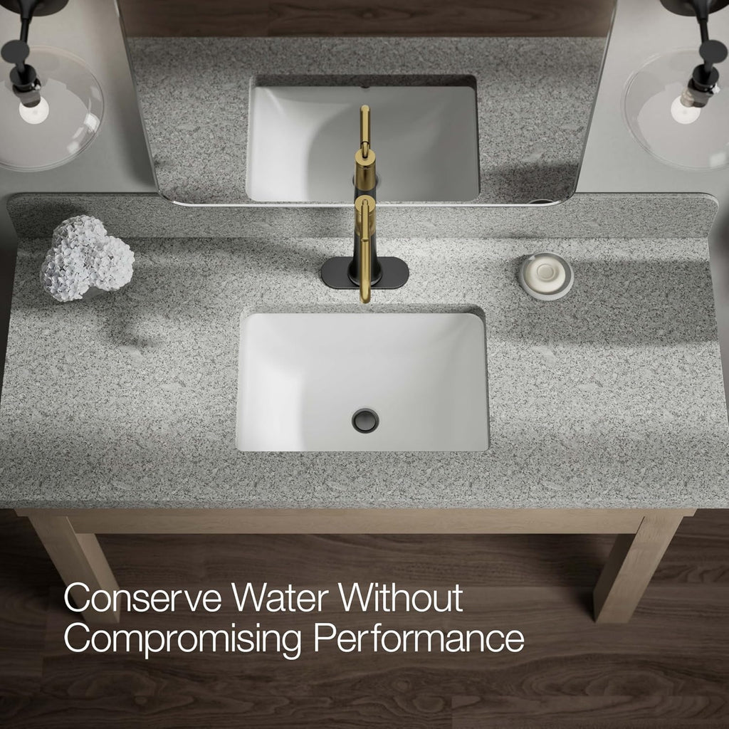 KOHLER 26437-4N-BMB Tone K-26437-4N-BMBTONE Tall Single Control Bathroom FCT, Matte Black with Moderne Brass