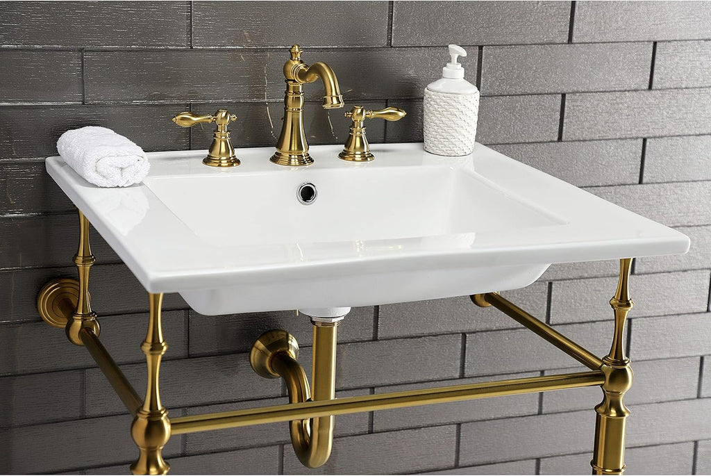 Fauceture FSC1973ACL American Classic Widespread Bathroom Faucet with Brass Pop-Up, Brushed Brass