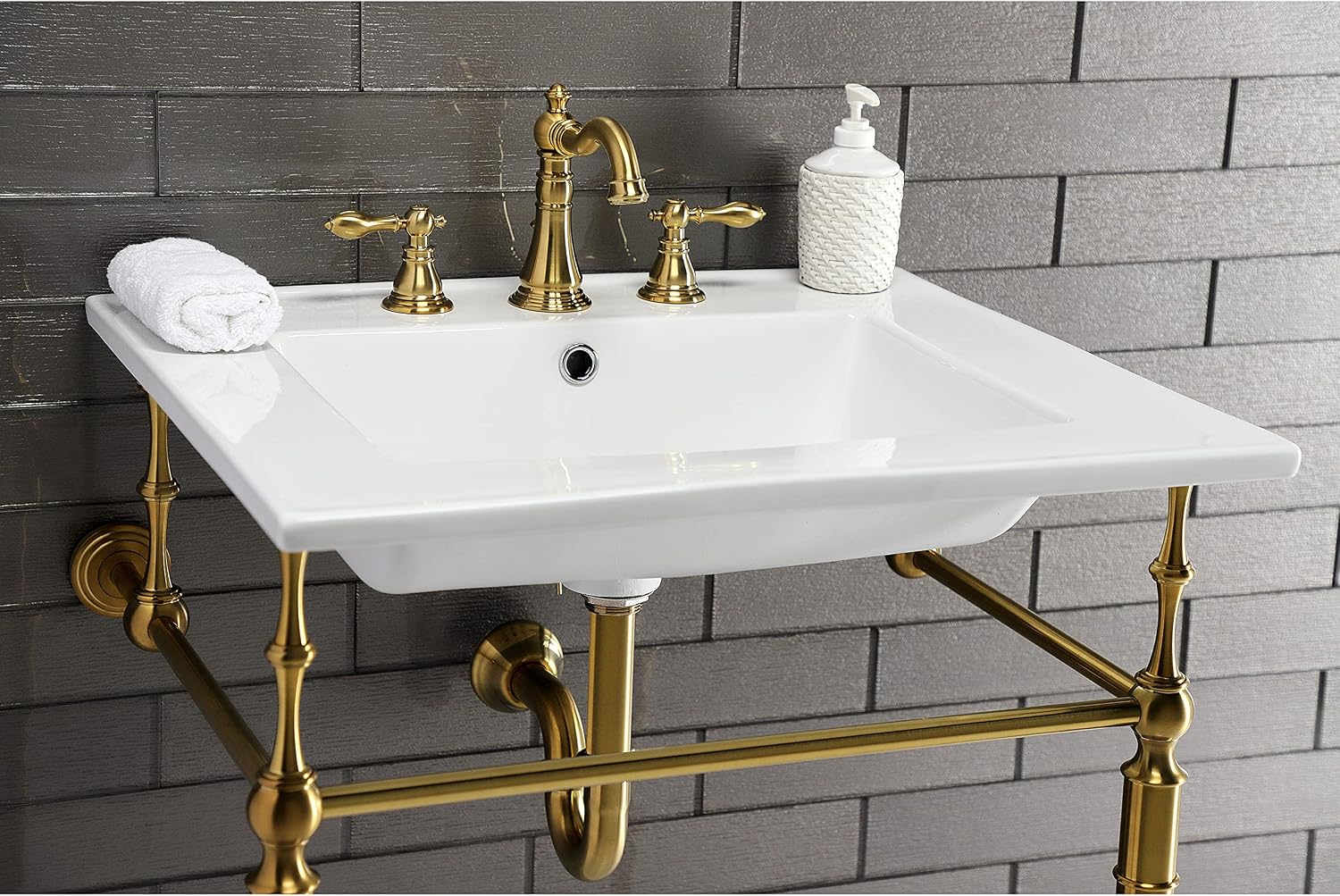 Fauceture FSC1973ACL American Classic Widespread Bathroom Faucet with Brass Pop-Up, Brushed Brass