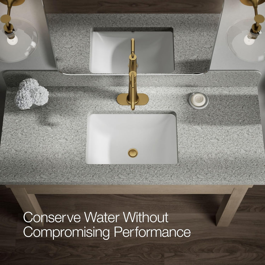 Kohler 26437-4-2MB Tone™ Tall Single-Handle Bathroom Sink Faucet, 1.2 gpm, Vibrant Brushed Moderne Brass