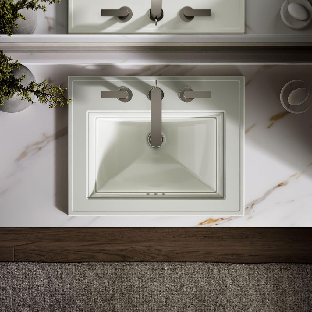 Kohler 2337-8-96 Memoirs® Stately 22-3/4' rectangular drop-in bathroom sink, Biscuit