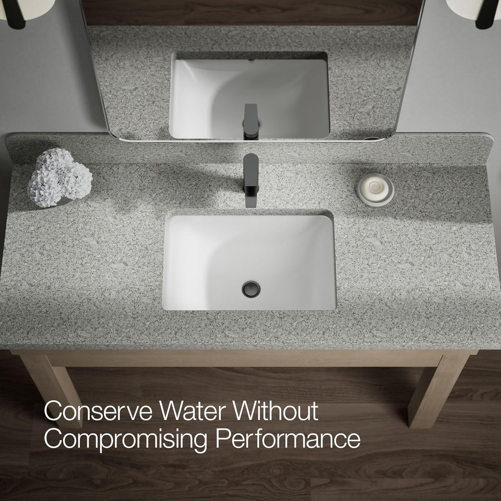 KOHLER K-37894-4-BL Hint® Centerset Bathroom Sink Faucet, Bathroom Faucets for Sink 3-Hole, 1.2 GPM, Matte Black