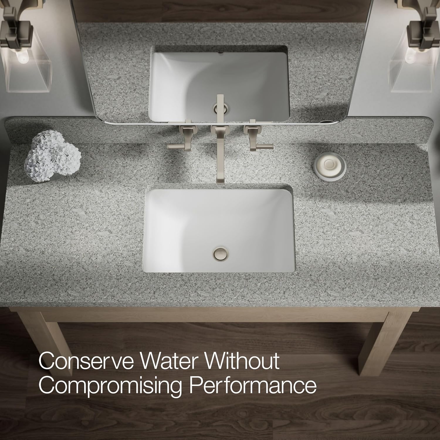 Kohler T26432-4-BN RIFF® Widespread wall-mount bathroom sink faucet trim, Vibrant Brushed Nickel