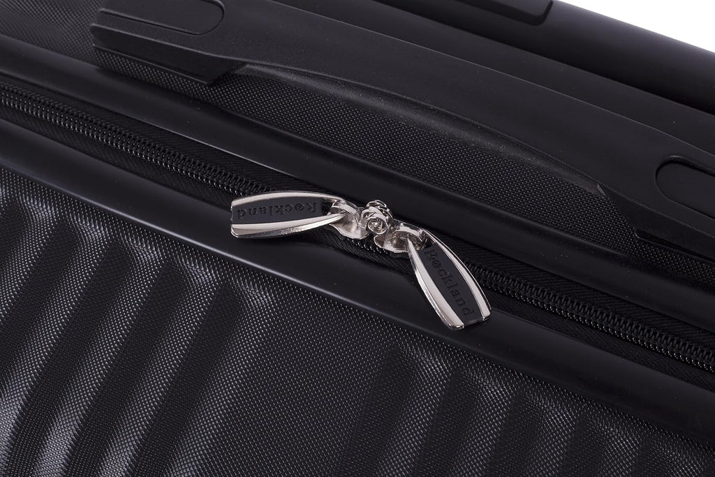 Rockland Berlin Hardside 3 Piece Expandable Spinner Wheel Luggage Set, (20'/24'/28'), Black