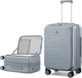 MILADA 24 Inch Checked Luggage, Expandable Hardshell Suitcase with 360° Spinner Wheels & TSA Lock, Lightweight Medium Rolling Luggage for Men and Women Travel, Grey