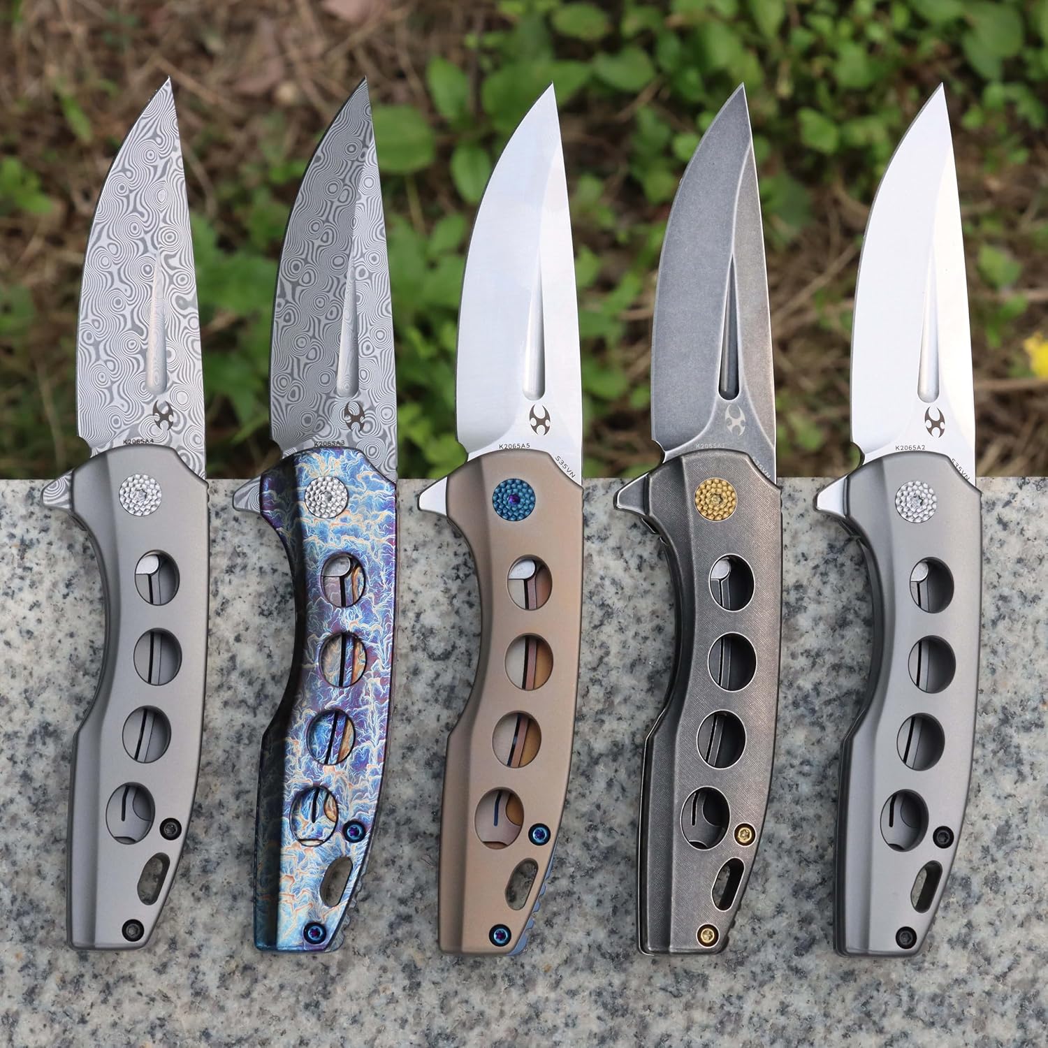 KANSEPT Cassowary Premium Pocket Folding Knives for Men EDC Pocket Knife 2.9'' Blackwash CPM S35VN Blade Excellent Folding Knife with Blackwash Titanium Handle EDC K2065A1