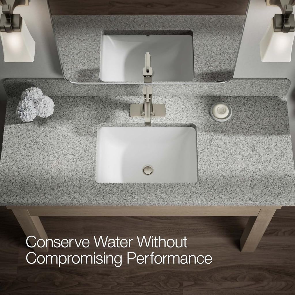 KOHLER K-27400-4K-BN Riff Single-Handle Bathroom Sink Faucet, Single-Hole Faucets with Clicker Drain, 1.0 GPM, Vibrant Brushed Nickel