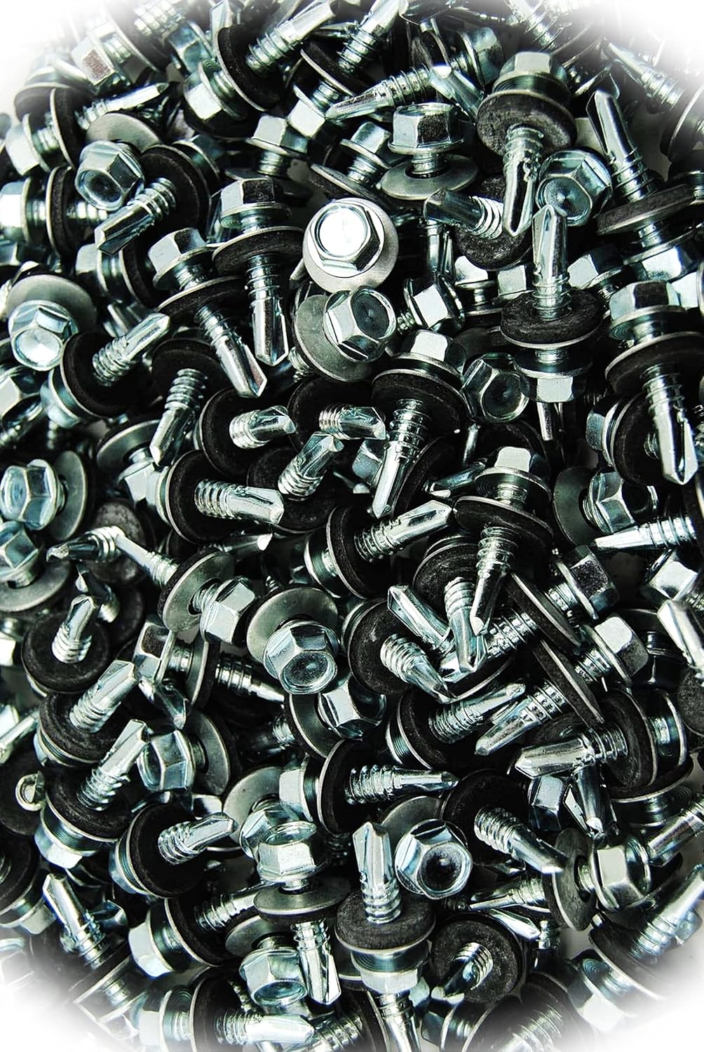 New Pack of (825) Hex Washer Head 1/4' x 1' Self-Drilling EPDM Roofing Siding Screw Multi-Purpose Comprehensive Hardware Fastener Assortment Kit MoPNEM03811