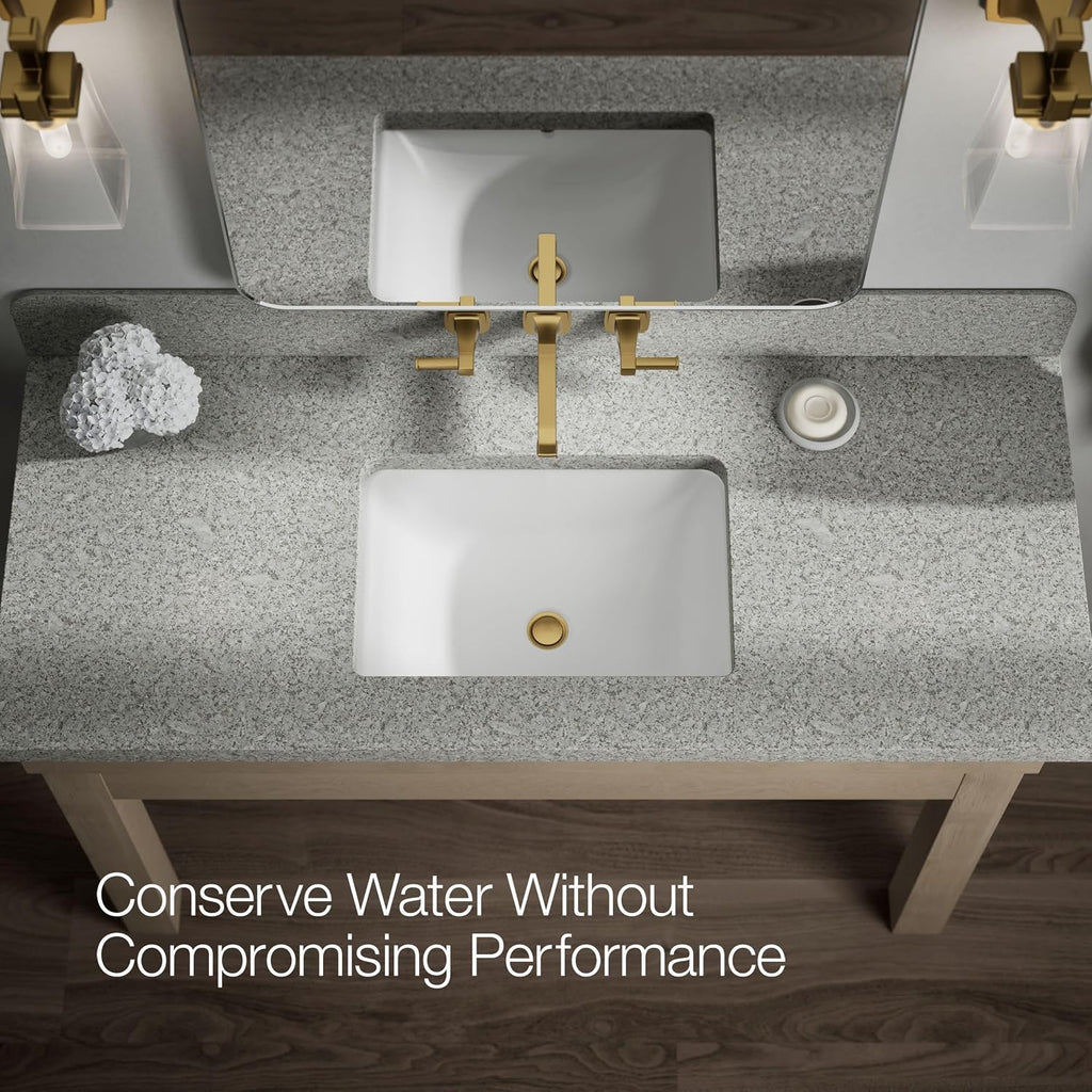 Kohler T26432-4-2MB RIFF® Widespread wall-mount bathroom sink faucet trim, Vibrant Brushed Moderne Brass