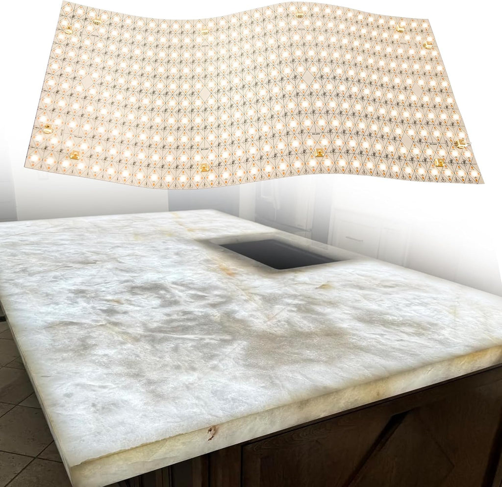 LED Backlight Sheet 4 Pack 24V 36W 4000K,Dimmable Flexible LED Panel Sheet Backlit Translucent Stone/Marble/Onyx/Quartz Countertops Walls