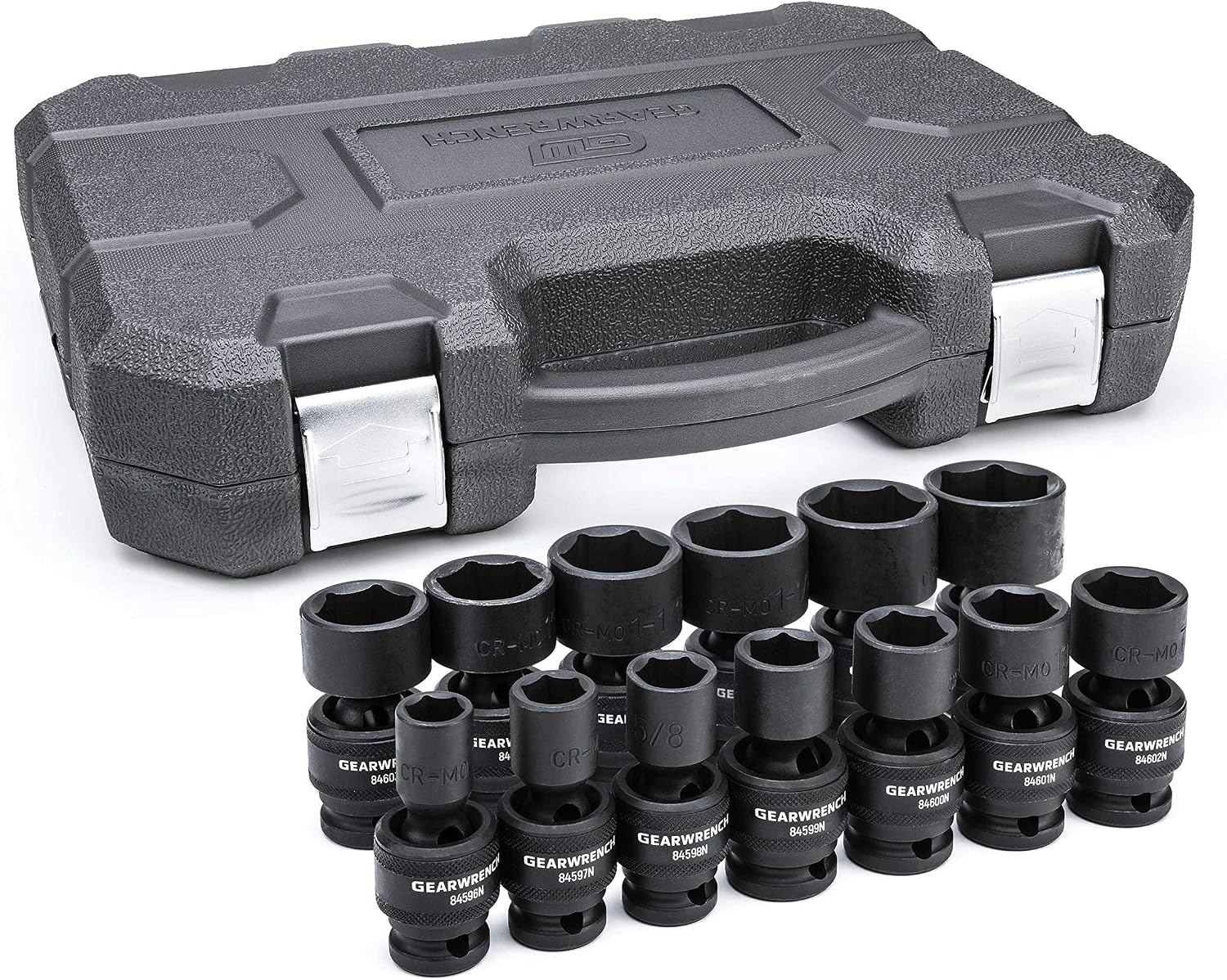 GEARWRENCH 13 Pc. 1/2' Drive 6 Pt. Standard Universal Impact Socket Set, SAE - 84938N