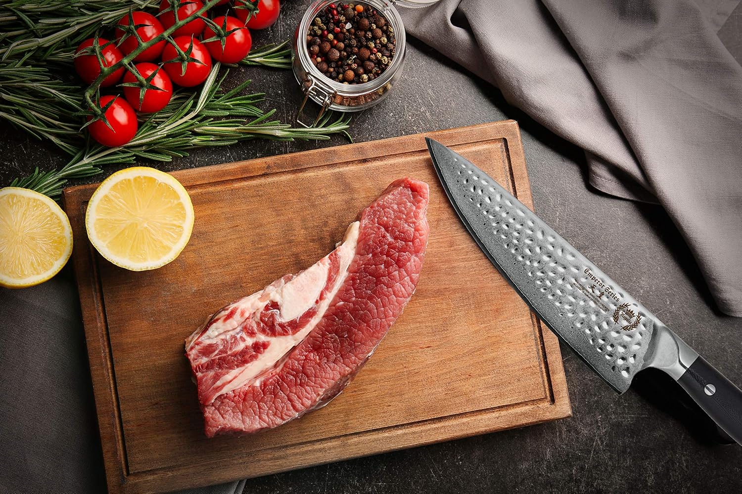 Chef Knife: Best Professional Quality 8 Inch Japanese AUS10 67-Layer High Carbon Damascus Stainless Super Steel Gyuto- Razor Sharp Full Tang Blade w/Hammered Finish & Ergonomic G10 Handle