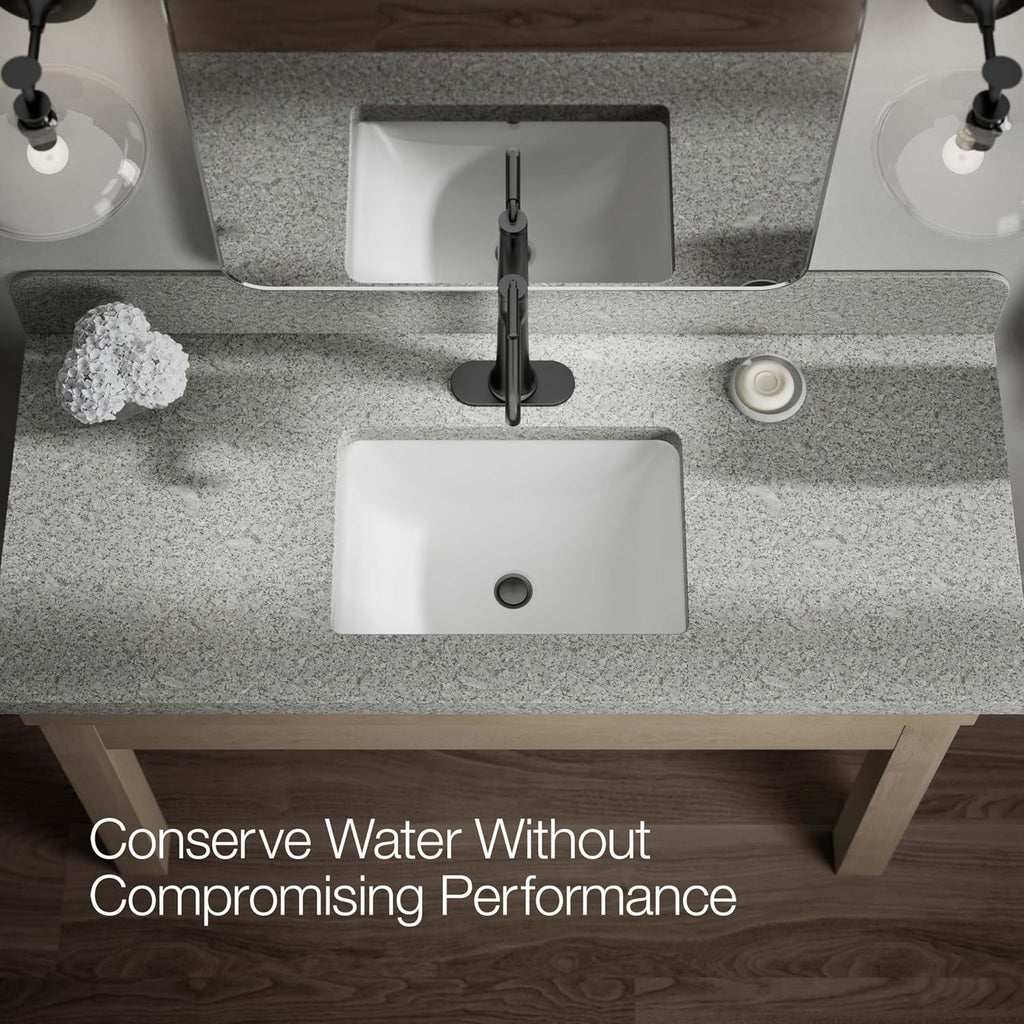 KOHLER 26437-4N-BL Tone K-26437-4N-BLB ToneTall Single Handle Bathroom Sink Faucet, 5 GPM, Matte Black