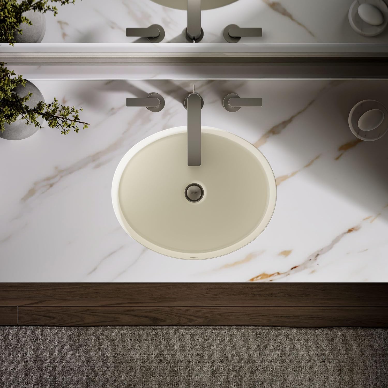 Kohler K-2881-96 1-Bowl Undermount Bathroom Sink w/Overflow Biscuit