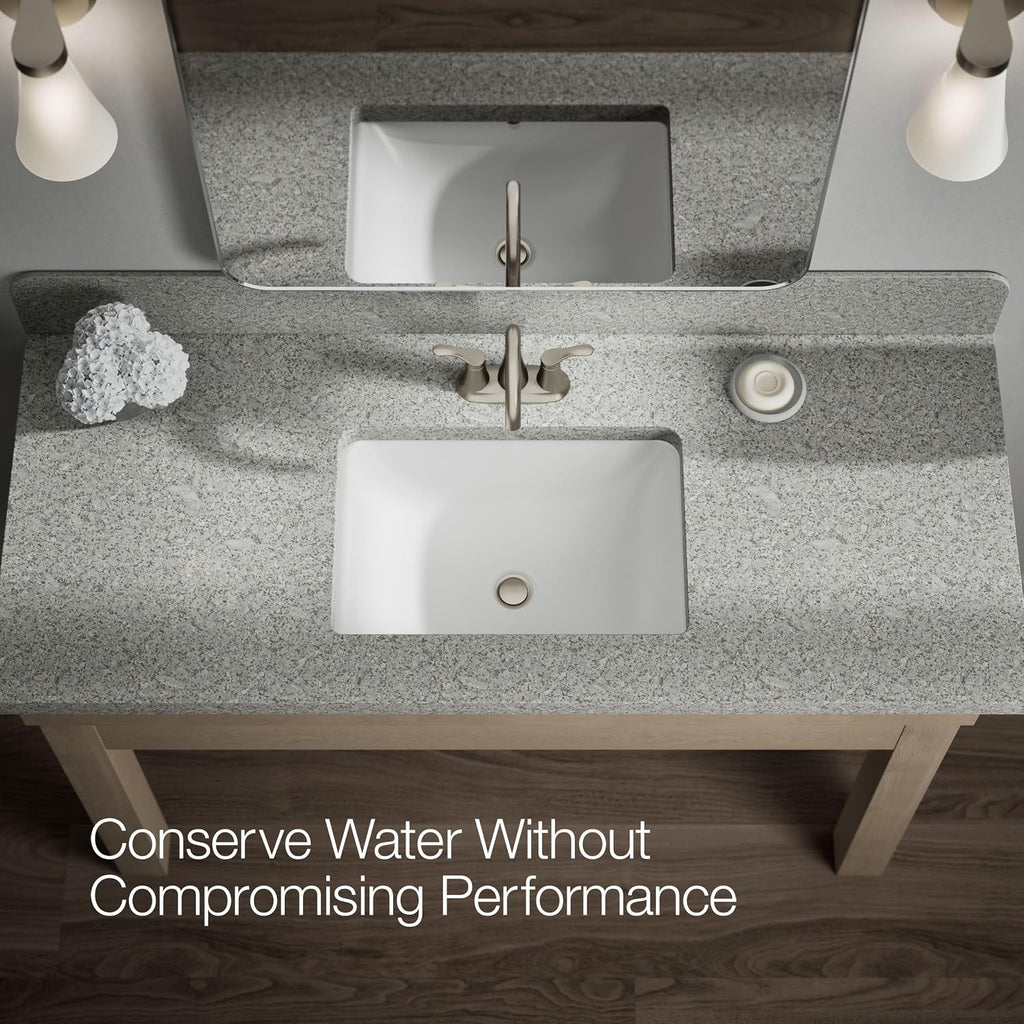 KOHLER K-27388-4-BN Simplice® Centerset Bathroom Sink Faucet, Bathroom Faucet 3-Hole Installation with Two Lever Handles and Clicker Drain, 1.2 GPM, Vibrant Brushed Nickel