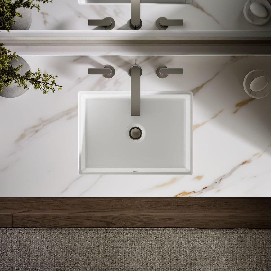 Kohler K-21783-0 Artifacts 21 1/4' Rectangle Undermount Bathroom Sink, White