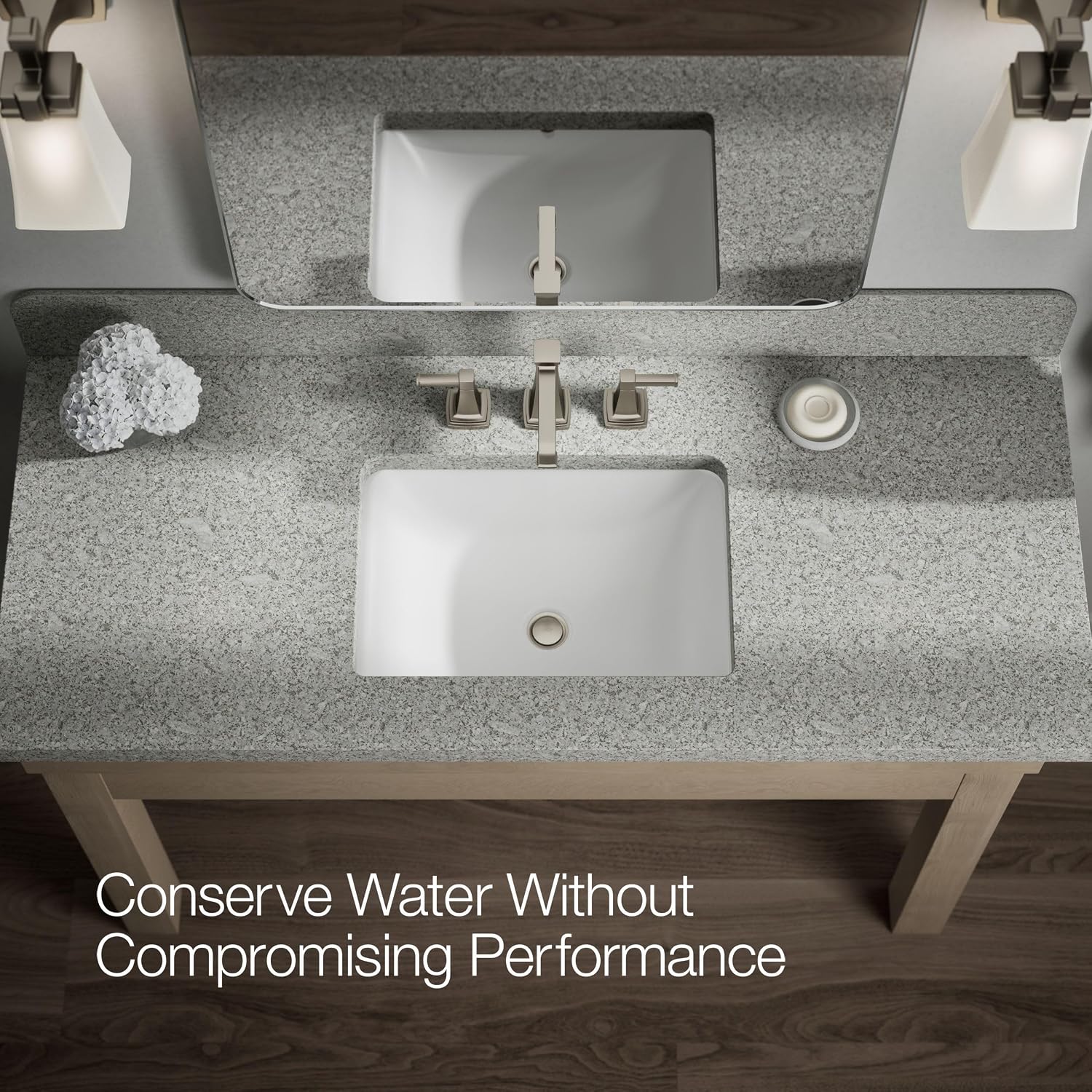 Kohler 27399-4-BN Riff® Widespread Bathroom Sink Faucet, 1.2 gpm, Vibrant Brushed Nickel