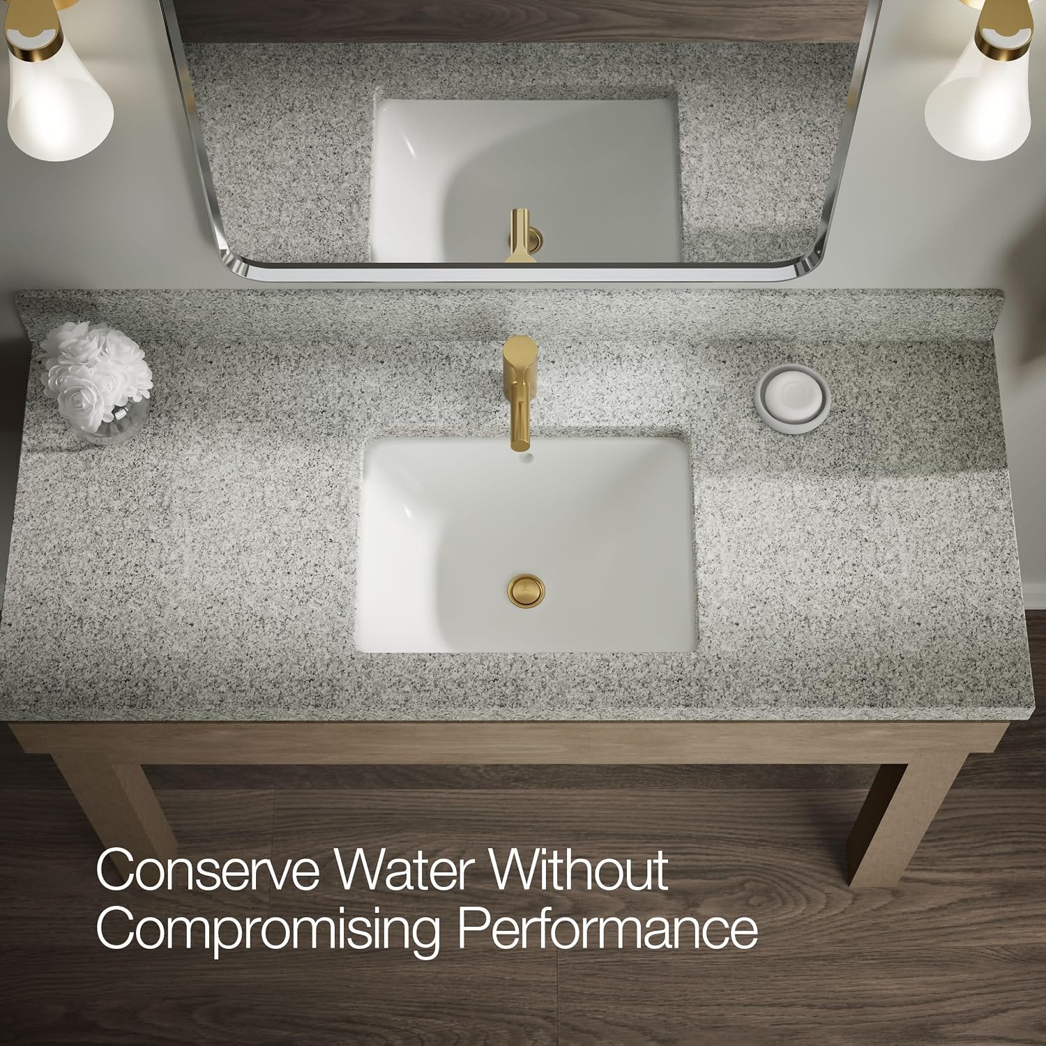 KOHLER K-33590-4K-2MB Elate® Short Single-Handle Bathroom Sink Faucet, Single-Handle Bathroom Faucets, 1.0 GPM, Vibrant Brushed Moderne Brass