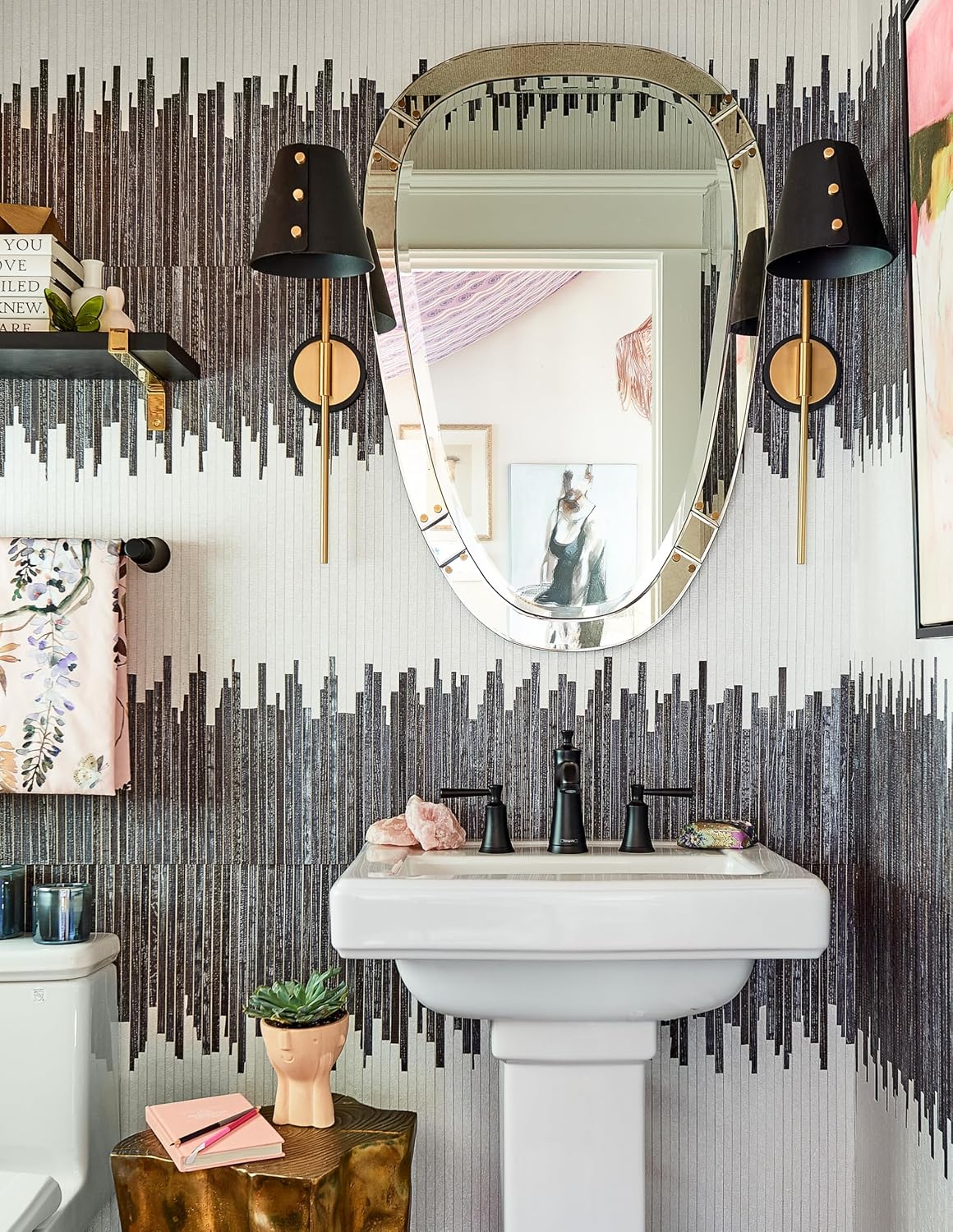 Hansgrohe 4774670 Joleena 1.2 GPM Widespread Faucet with Pop-Up Drain, Matte Black, 7.75-Inches Tall