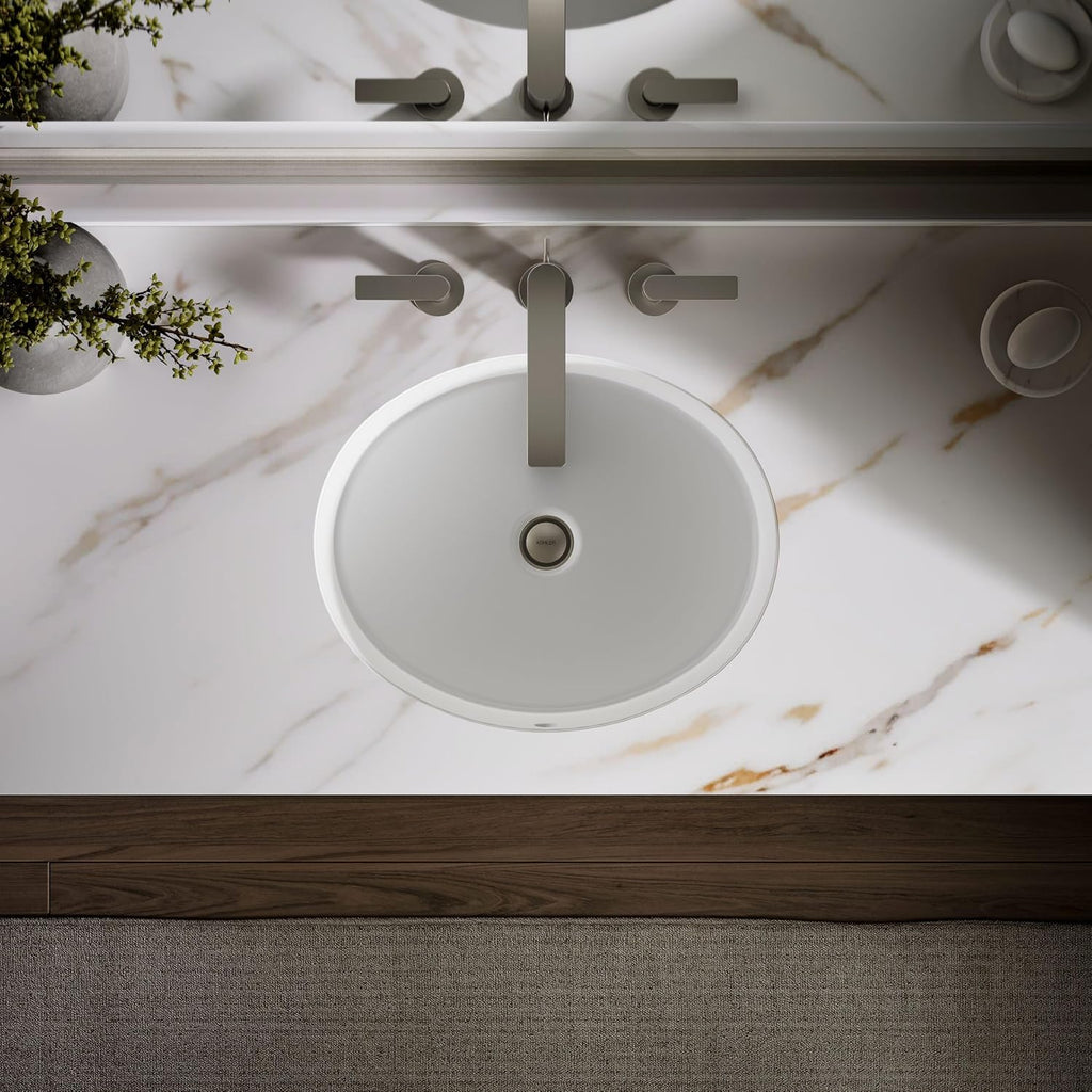 Kohler K-2881-0 Verticyl Oval Undercounter Bathroom Sink, White, One Size
