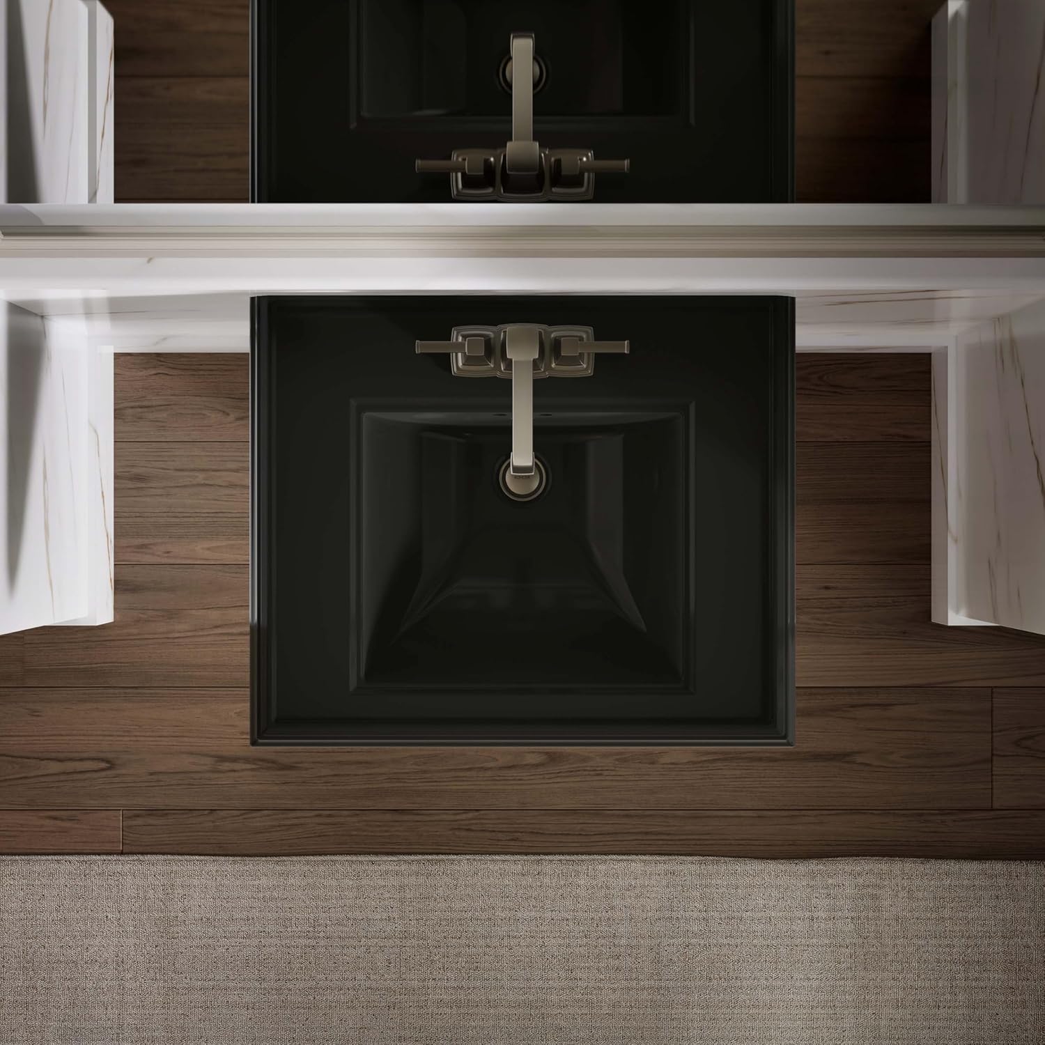 KOHLER Memoirs® pedestal/console table bathroom sink basin with 4' centerset faucet holes
