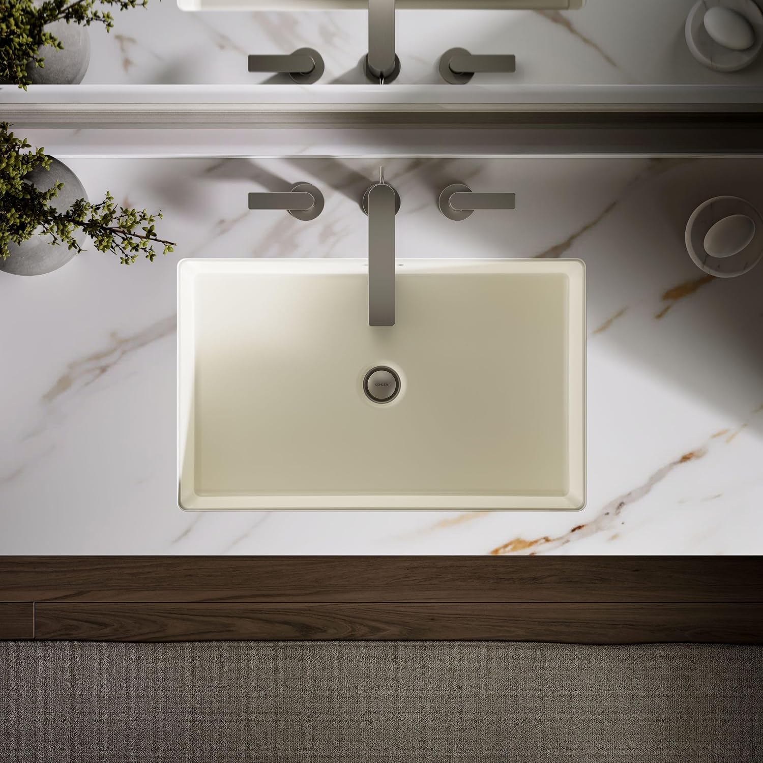 KOHLER K-2297-96 Kathryn Undercounter Bathroom Sink, Biscuit