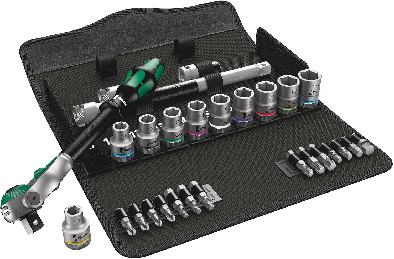 Wera 05004076001 8100 SC 6 Zyklop Metric Speed Ratchet Set, 25 Piece, 1/2' Drive