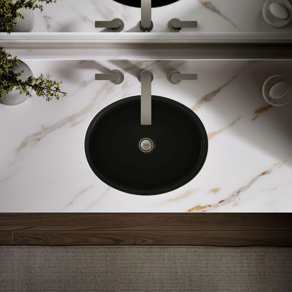 Kohler K-2881-7 1-Bowl Undermount Bath Sink Black Black