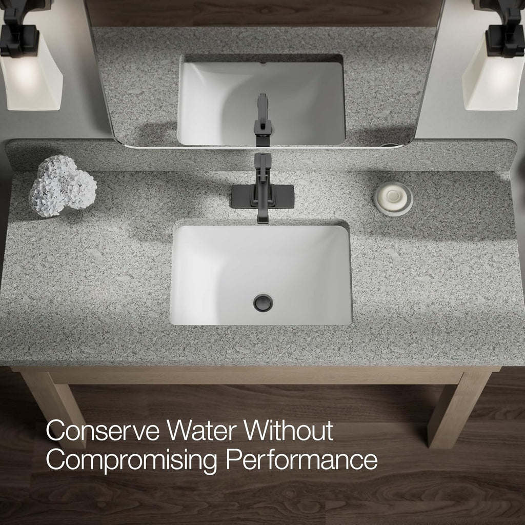 KOHLER K-27400-4K-BL Riff Single-Handle Bathroom Sink Faucet, Single-Hole Faucets with Clicker Drain, 1.0 GPM, Matte Black
