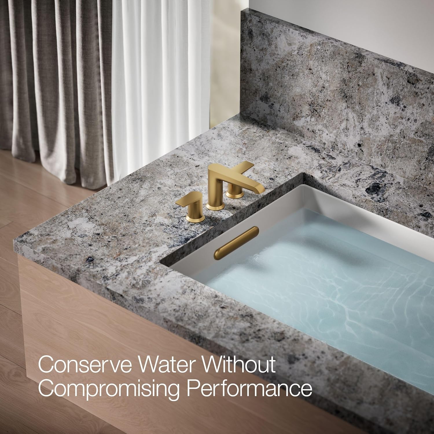 KOHLER K-T25740-4-2MB Hint Two-Handle Deck-Mount Bath Faucet Trim, 10.0 GPM, Minimalist Design, Corrosion Resistant, Vibrant Brushed Moderne Brass