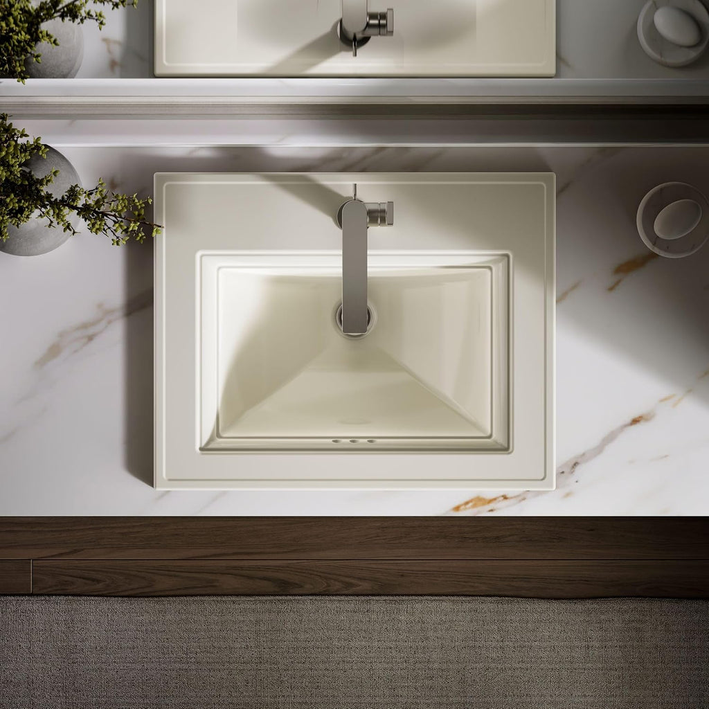 Kohler 2337-1-95 Memoirs® Stately 22-3/4' rectangular drop-in bathroom sink, Ice Grey