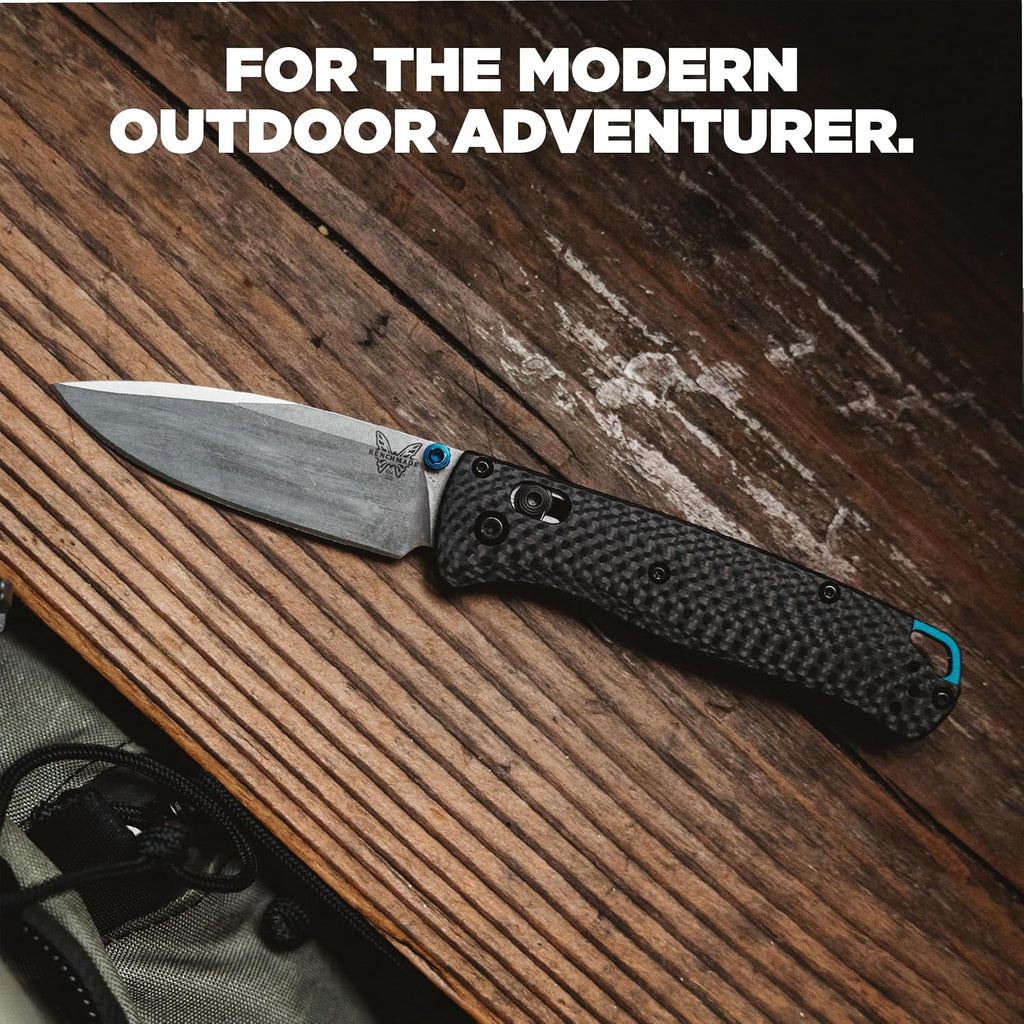 Benchmade - Bugout Outdoor EDC Folding Knife, Slim, Lightweight, Drop-Point Blade, Carbon Fiber (535-3)