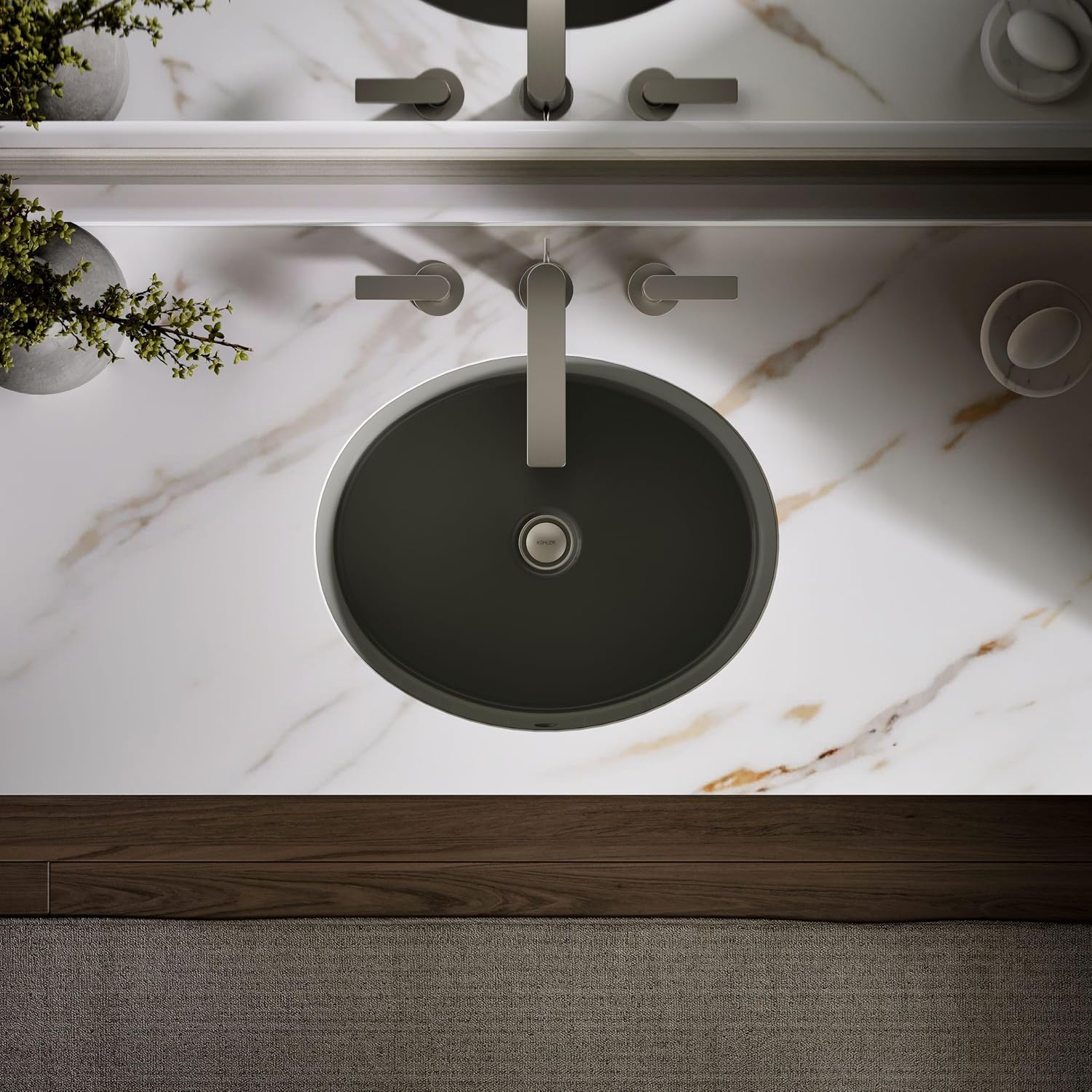 KOHLER K-2881-58 Verticyl Oval Undercounter Bathroom Sink, Thunder Grey