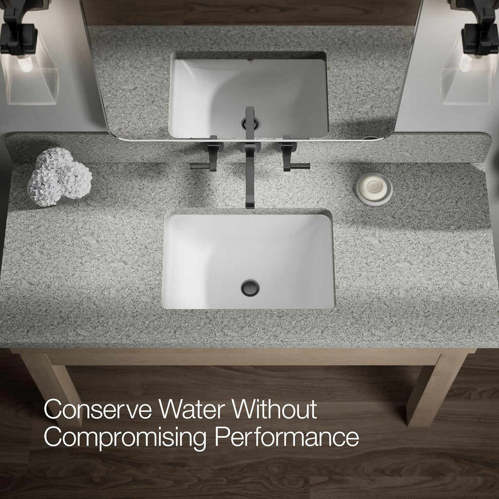 KOHLER T26432-4-BL RIFF Widespread wall-mount bathroom sink faucet trim, Matte Black
