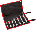 TONE Ratchet Ring Wrench Set Ratcheting Spanner Head Flex Head RMFQ700 Black 7-Piece