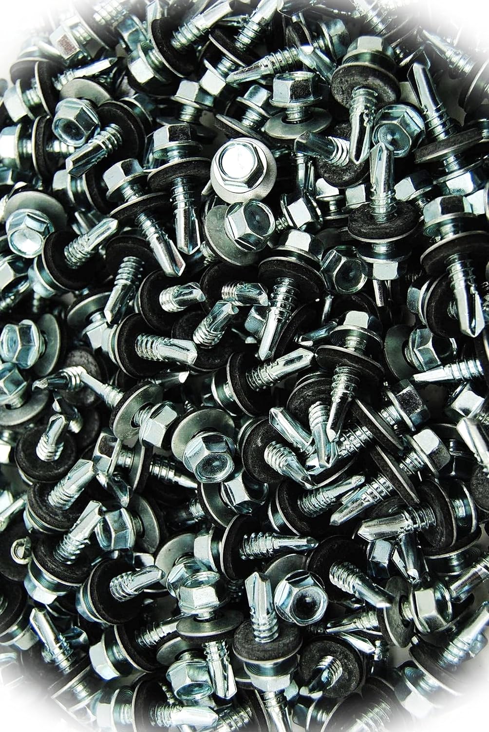 New Pack of (300) Hex Rubber Washer Head 1/4' x 1' Self-Drilling Roofing Siding Screw Multi-Purpose Comprehensive Hardware Fastener Assortment Kit MoPNEM03282