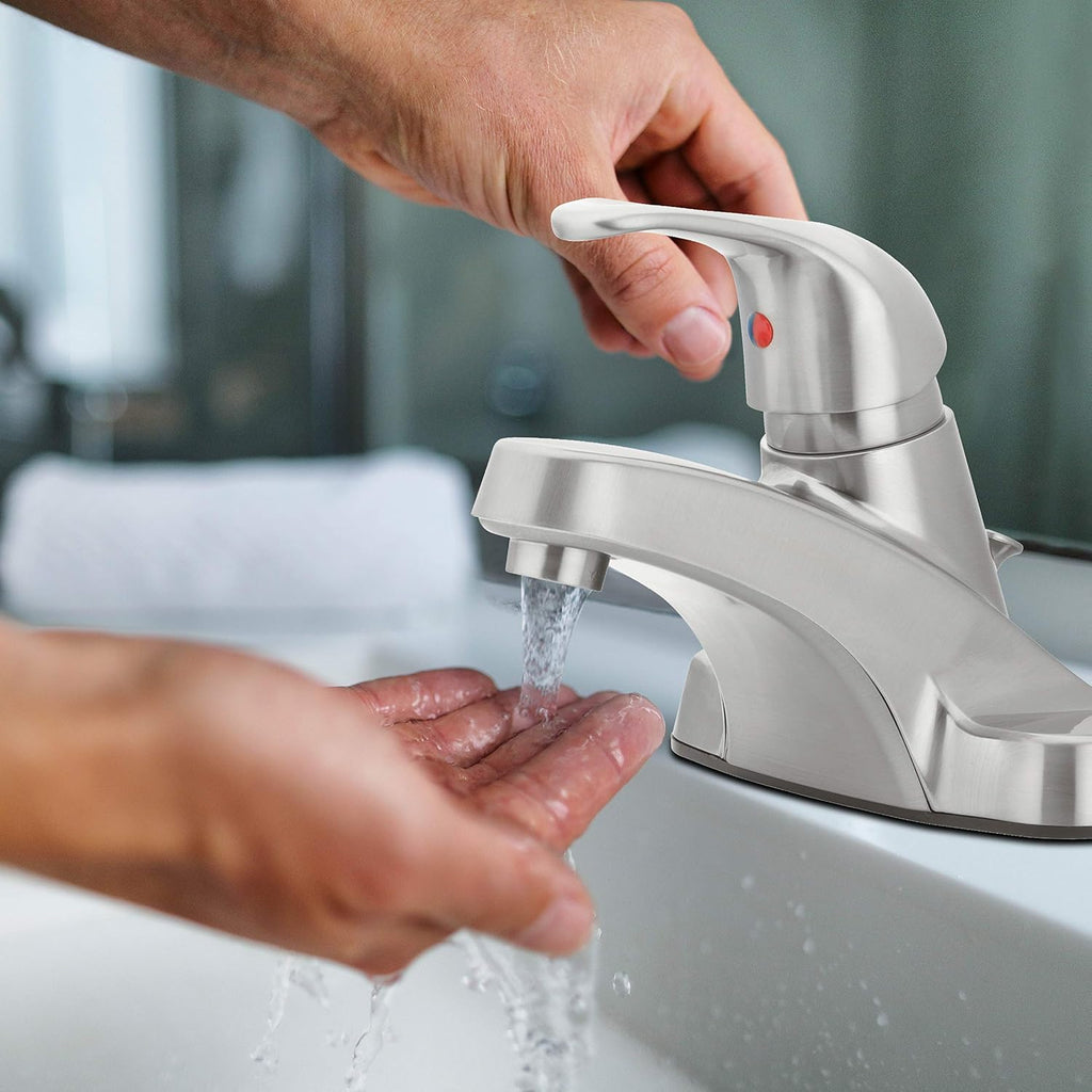 Aqua Vista 30-B410-AV-BN Watersense Certified Bathroom Sink Faucet, Brushed Nickel Single Handle (Pack of 4)