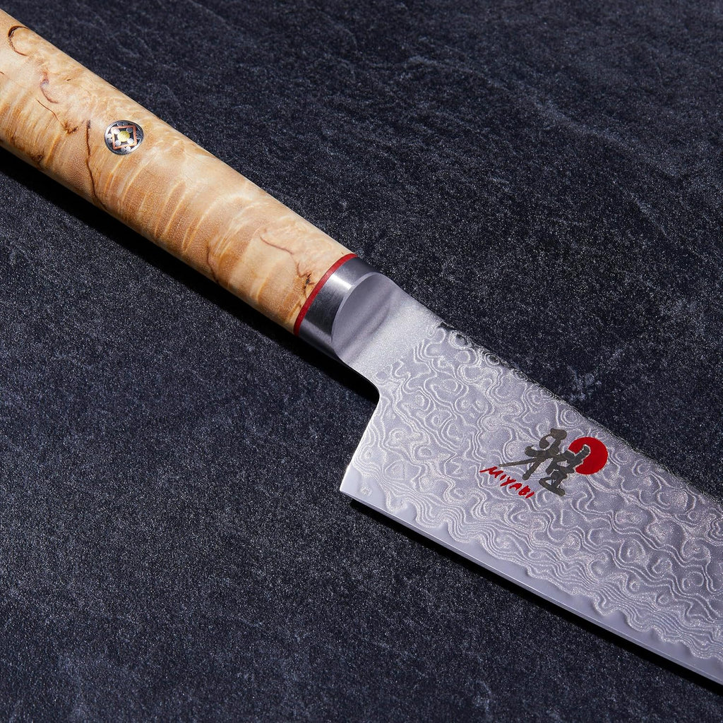 Miyabi Birchwood SG2 Japanese Prep Knife, 5.5-inch, Precision Kitchen Knife, Karelian Birch Handle, 100-layer flower Damascus pattern, Handcrafted in Seki, Japan