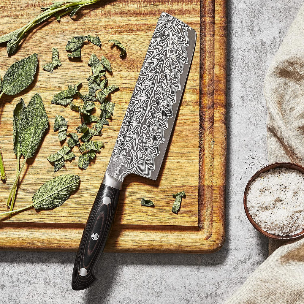 KRAMER by ZWILLING EUROLINE Damascus Collection 6.5-inch Razor-Sharp German Nakiri Knife, Made in Company-Owned German Factory with Special Formula Steel perfected for almost 300 Years