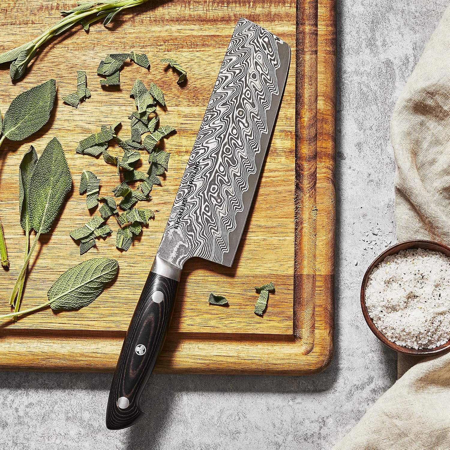 KRAMER by ZWILLING EUROLINE Damascus Collection 6.5-inch Razor-Sharp German Nakiri Knife, Made in Company-Owned German Factory with Special Formula Steel perfected for almost 300 Years