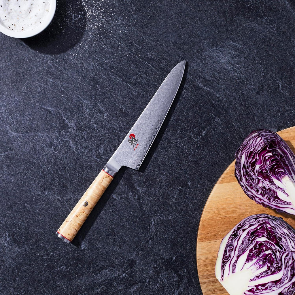 Miyabi Birchwood SG2 Japanese Prep Knife, 5.5-inch, Precision Kitchen Knife, Karelian Birch Handle, 100-layer flower Damascus pattern, Handcrafted in Seki, Japan